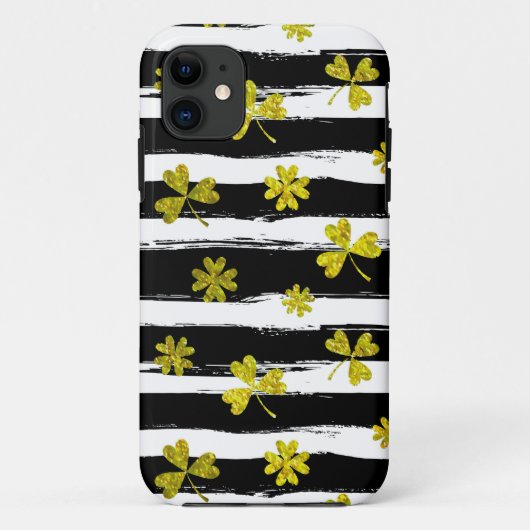 st patricks zwarte witte klaver Case-Mate iPhone case (Achterkant)