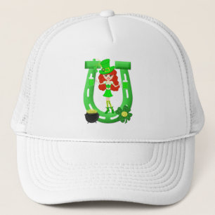 St. Pat's Day Redhead Girl Leprechaun Trucker Pet