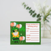 St Pat's Day Verjaardagsfeestuitnodiging Briefkaar Uitnodiging Briefkaart (Staand voorkant)