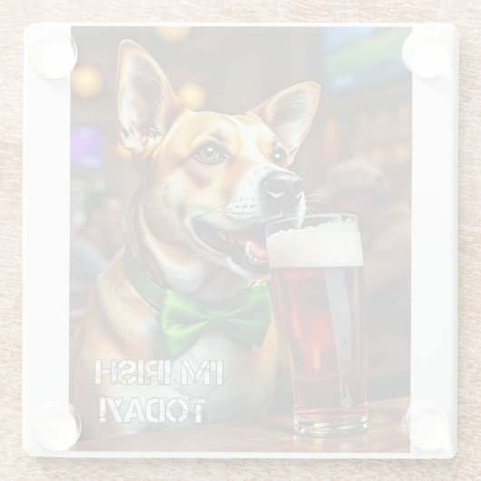 St. Pat's Dog Glazen Onderzetter (Achterkant)