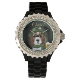 St. Patty Beagle Dog Horloge