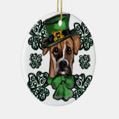 St. Patty Boxer Dog Keramisch Ornament (Rechts)