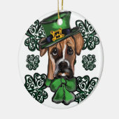 St. Patty Boxer Dog Keramisch Ornament (Links)