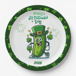 St Patty's Day Pickle Cartoon Character Papieren Bordje
