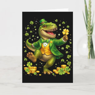 St Pattys dinosaurus die een smoking draagt Ierse Kaart