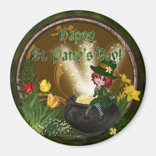St Pattys Leprechaun Magneet