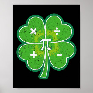 St Pattys Pi Day St Patricks Day Shamrock Lucky Ma Poster