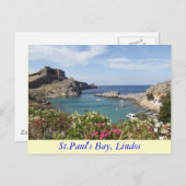 St.Paul Baai, Lindos Briefkaart (Voorkant / Achterkant)