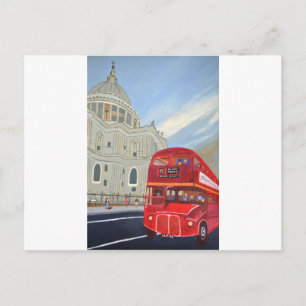 St.Paul Cathedral en London Bus Briefkaart