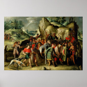 St. Paul leidde naar Damascus na zijn omleiding Poster