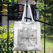 St. Paul Love Locator | Stadsplattegrond Bruiloft Tote Bag