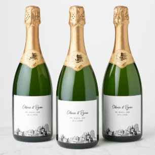 St. Paul Mariage Étiquette de Champagne personnali