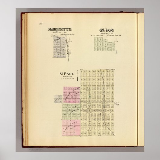 St. Paul, Marquette en St. Joe, Nebraska Poster (Voorkant)