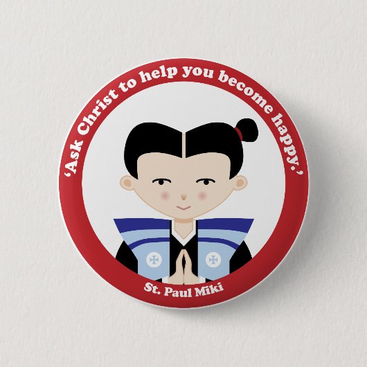 St. Paul Miki Ronde Button 5,7 Cm (Voorkant)