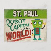 St. Paul Minnesota Robot - Funny  Briefkaart (Voorkant)