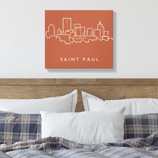 St. Paul, Minnesota Skyline Canvas Afdruk (Insitu (Slaapkamer))