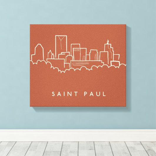 St. Paul, Minnesota Skyline Canvas Afdruk (Insitu (Houten vloer))