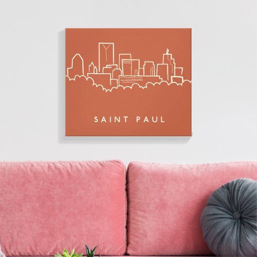 St. Paul, Minnesota Skyline Canvas Afdruk (Insitu (Woonkamer))