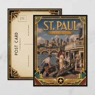 St. Paul Minnesota Vintage Art Deco Gouden Tijdper Briefkaart