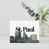 St. Paul, Minnisota Skyline w/St. Paul in the Sky Briefkaart (Staand voorkant)