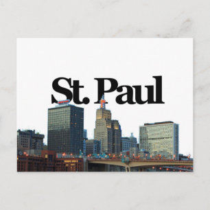 St. Paul, Minnisota Skyline w/St. Paul in the Sky Briefkaart