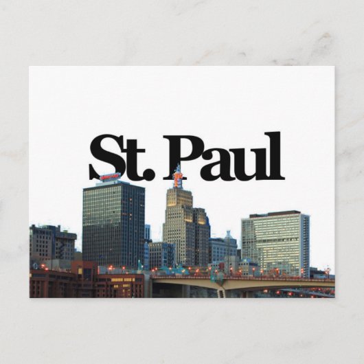 St. Paul, Minnisota Skyline w/St. Paul in the Sky Briefkaart (Voorkant)