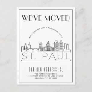 St. Paul Modern Deco   Nieuw Adres Aankondigingskaart