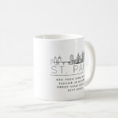 St. Paul Stylized Skyline | Aangepaste slogan Koffiemok (Voorkant rechts)