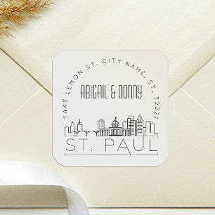 St. Paul Wedding Afdichting van vooraf geadresse Vierkante Sticker