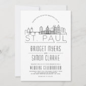 St. Paul Wedding | Gestileerde Skyline uitnodiging (Voorkant)