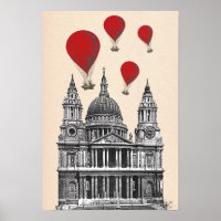 St Pauls Cathedral en Red Hot Air-ballonnen