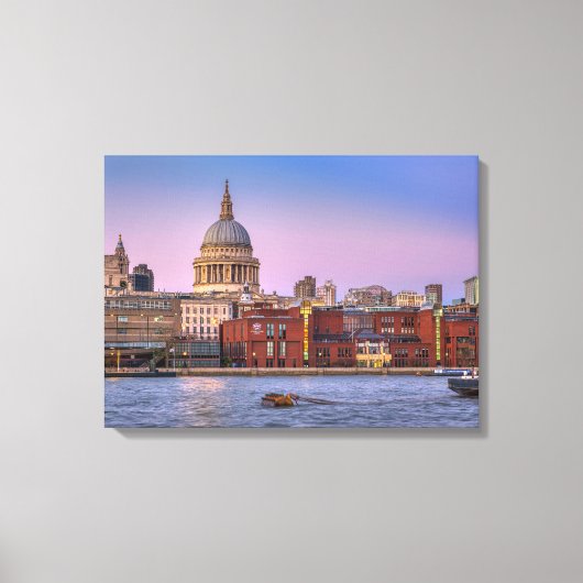 St Paul's Cathedral in de schemering, Londen UK Canvas Afdruk (Voorkant)