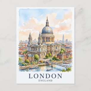 St Paul's Cathedral Londen Aquarel Reis Kunst Briefkaart
