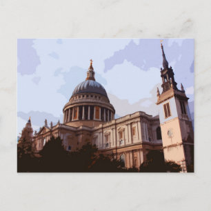 St Paul's Cathedral side uitzicht in Londen, Veren Briefkaart