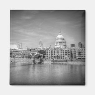 St Paul's Cathedralpleinmagneet Zwart & Wit Magneet