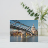 St Pauls en de Millenium-brug Briefkaart (Staand voorkant)