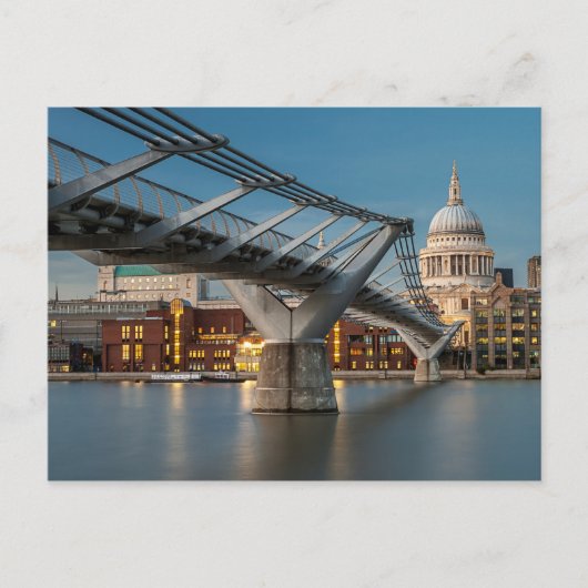 St Pauls en de Millenium-brug Briefkaart (Voorkant)