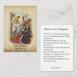St. Peregrine Patron Saint of Cancer Heilige Kaart Visitekaartje