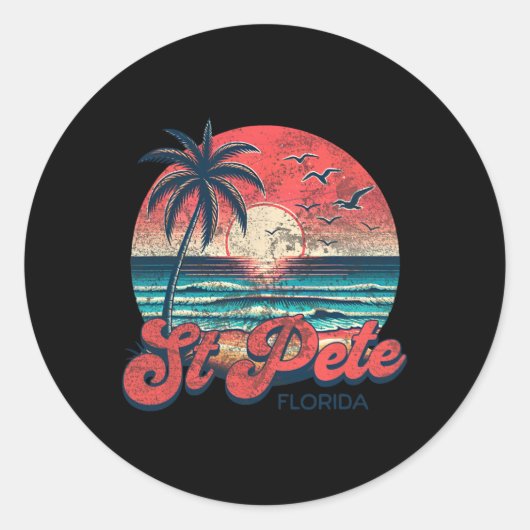 St Pete _1 Ronde Sticker (Voorkant)
