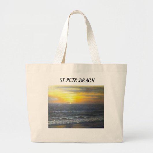 "ST. PETE BEACH CANVAS TAS" GROTE TOTE BAG (Voorkant)