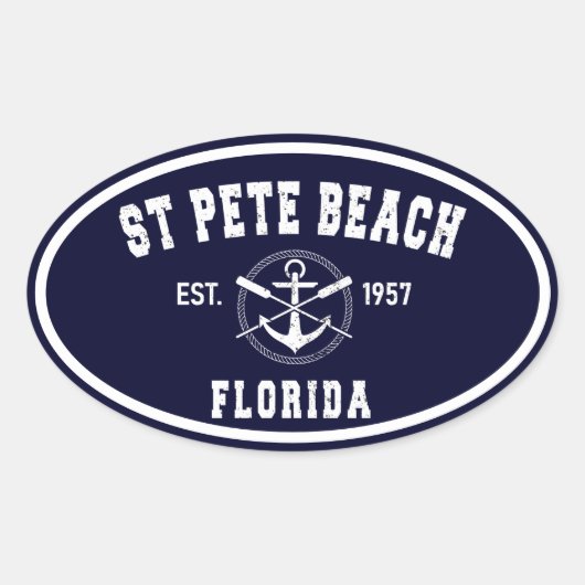 St Pete Beach Florida Fl  Ovale Sticker (Voorkant)