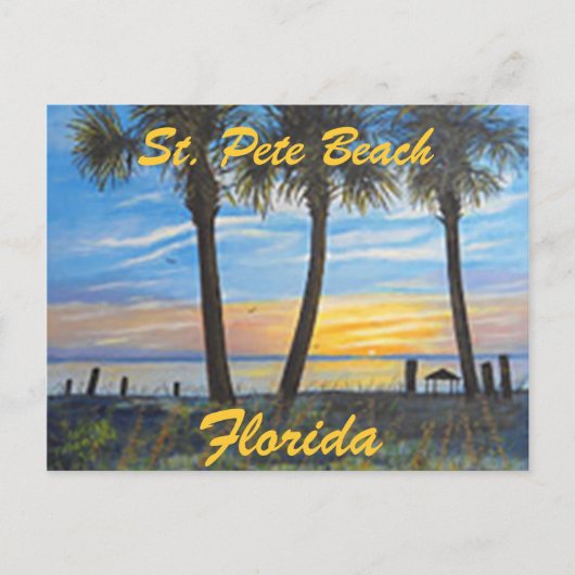 "ST. PETE BEACH FLORIDA PALMS BRIEFKAART" BRIEFKAART (Voorkant)