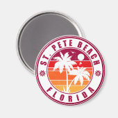St. Pete Beach Florida Retro Palm Tree 60's Magneet (Voorkant / Achterkant)