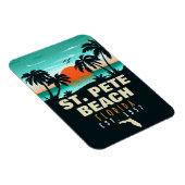St. Pete Beach Florida Retro Sunset Palm Tree 60's Magneet (Rechterzijde)