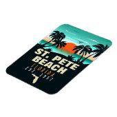 St. Pete Beach Florida Retro Sunset Palm Tree 60's Magneet (Linkerzijde)