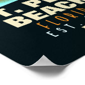 St. Pete Beach Florida Retro Sunset Palm Tree 60's Poster (Hoek)