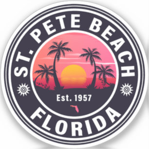St. Pete Beach Florida Retro Sunset Souvenirs jare Sticker
