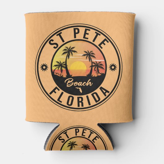 St. Pete Beach Florida Souvenir Palm Tree Blikjeskoeler (Voorkant)