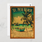 St. Pete Beach Florida Souvenir  Palm Trees Briefkaart (Voorkant / Achterkant)