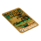 St. Pete Beach Florida Souvenir Palm Trees Magneet (Rechterzijde)